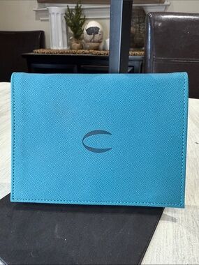 Source Unknown Teal Wallet with Monogram Crescent Logo
